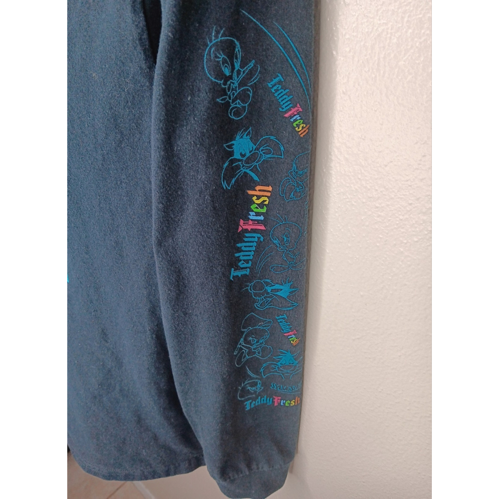 Teddy Fresh x Looney Tunes Adult Small T-shirt Oversized Black Sylvester Tweety - Picture 3 of 8
